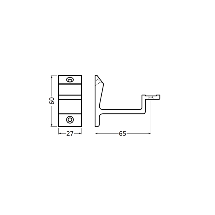 leuninghouder aluminium matzwart hermeta