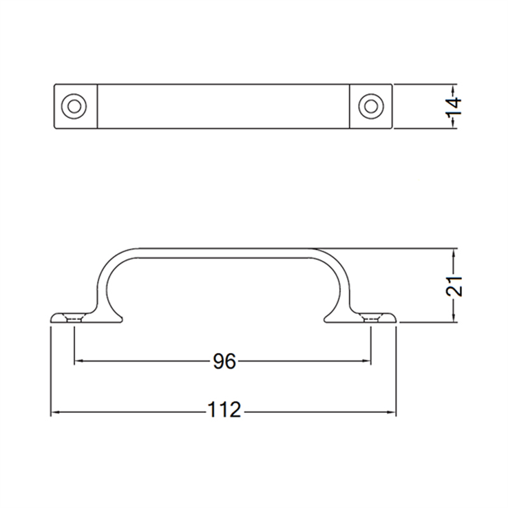 handgreep aluminium mat zwart hermeta