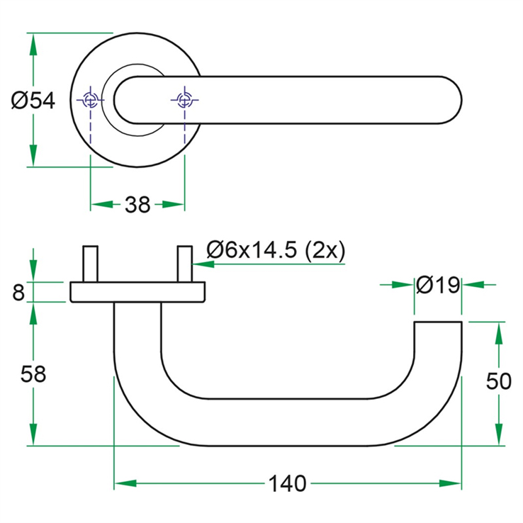 deurkruk rvs a2 oxloc