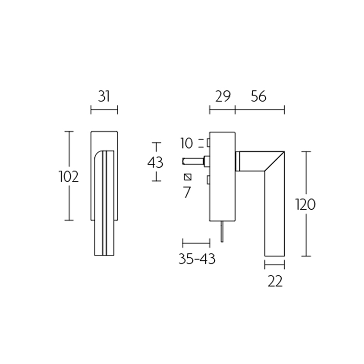 draaikiepkruk rvs/eiken