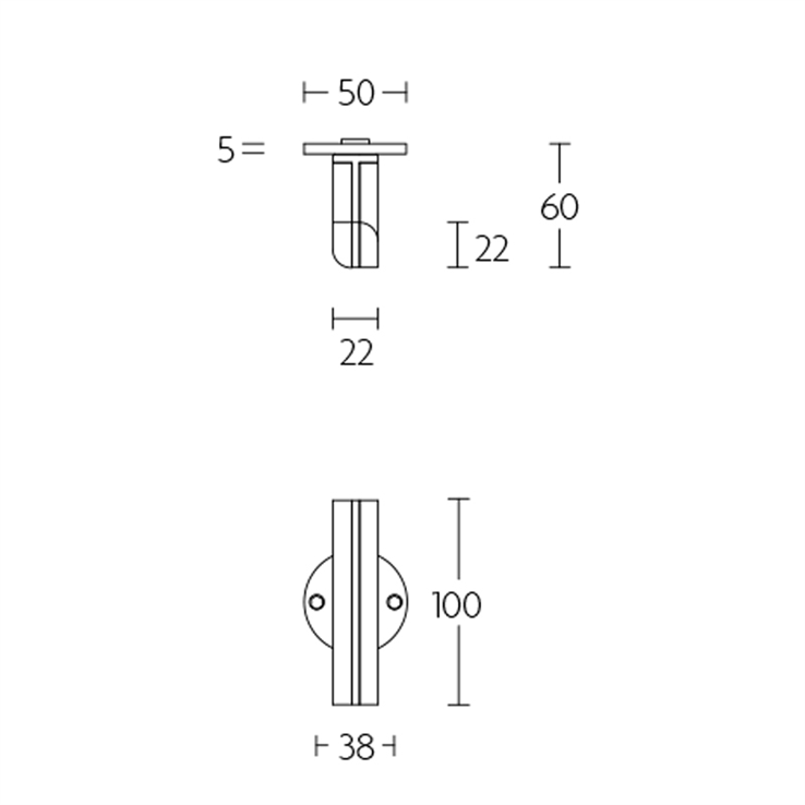 deurkruk rvs/eiken