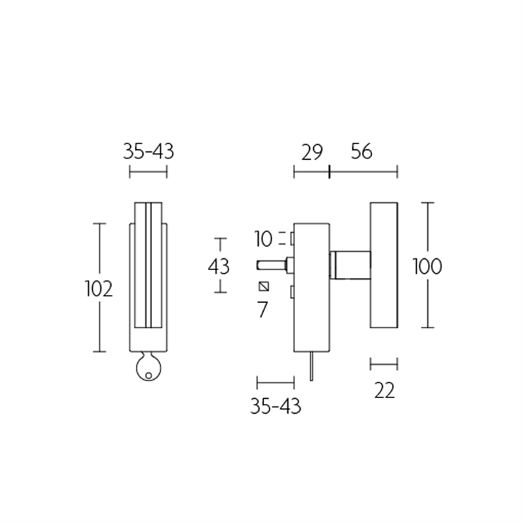 draaikiepkruk rvs/eiken