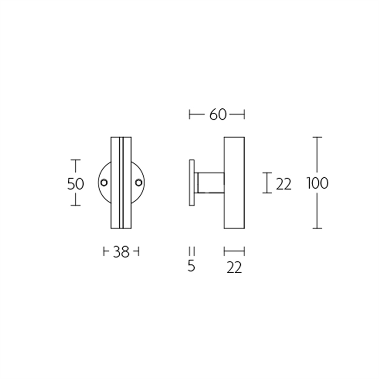 kastknop rvs/eiken zwart