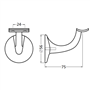 leuninghouder aluminium zwart hermeta-3