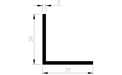 Hoekprofiel Aluminium Brute - 30X30X2.0MM 5M