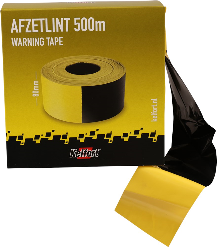 afzetlint zwart/geel kelfort