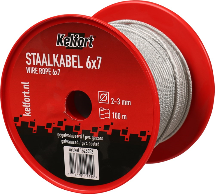 staalkabel elvz met pvc coating kelfort