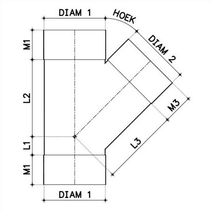 T-stuk pvc grijs rwa
