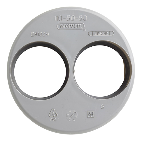 Verloopring Centrisch Pvc Grijs Rwa -  110X 2X50MM (2X LM)