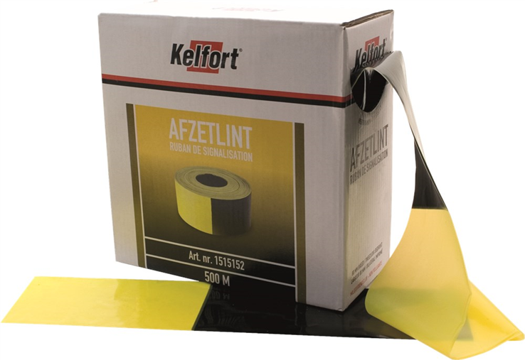 afzetlint zwart/geel kelfort