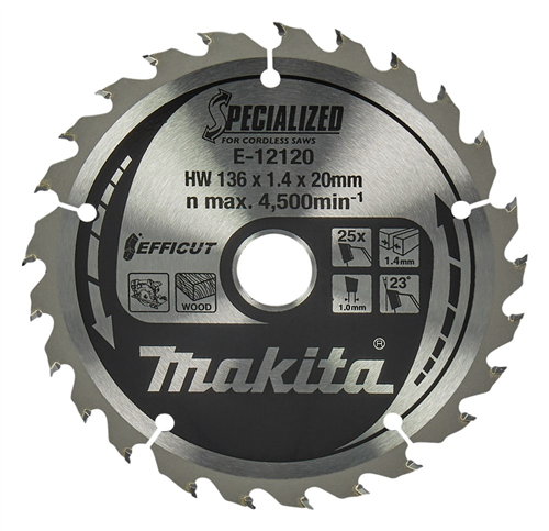 Cirkelzaagblad Hm Makita - 136X1.4X20MM 25T ATAFR