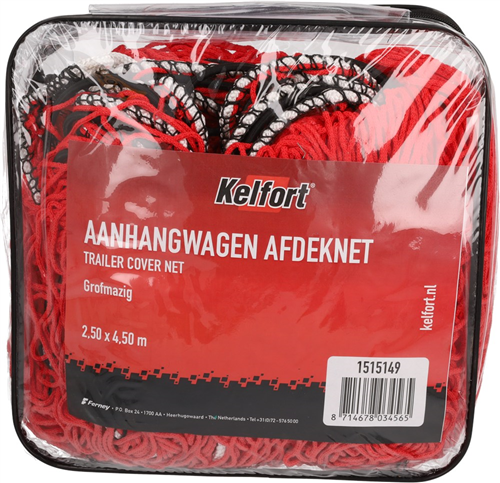 Veiligheidsnet Aanhanger Polypropyleen - 2.50X4.50M ROOD