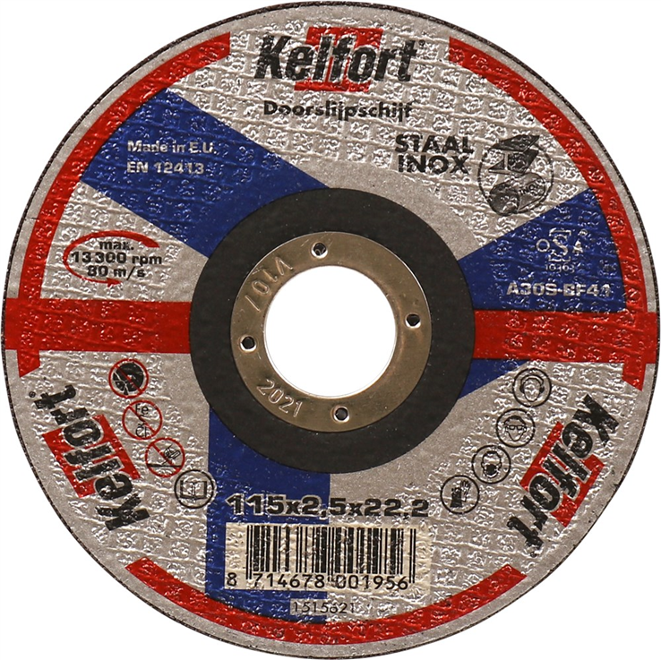 doorslijpschijf staal/rvs kelfort
