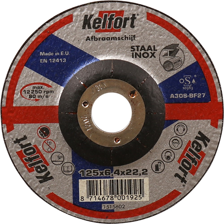 afbraamschijf staal/rvs kelfort