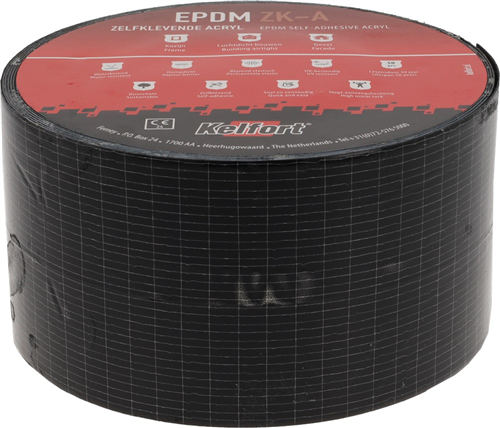Stroken Epdm Folie Zwart Kelfort Acryl - ZK-A 150X0.5MM 20M BINNENTOEPASSING