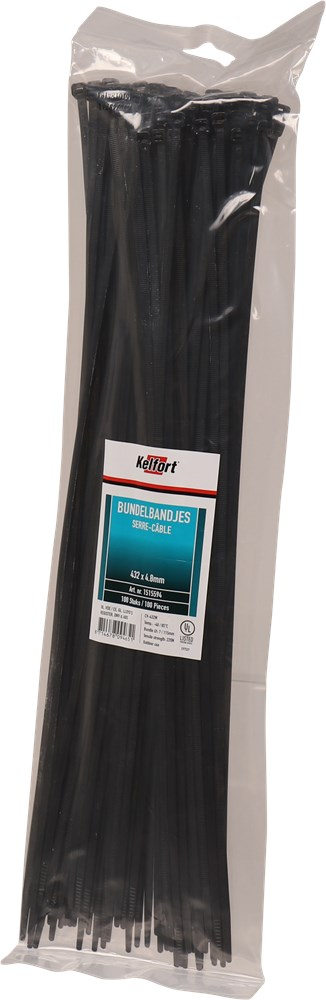 Kabelbindband Zwart Kelfort - 4.8X430MM