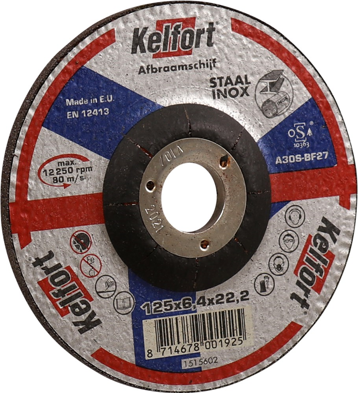 afbraamschijf staal/rvs kelfort