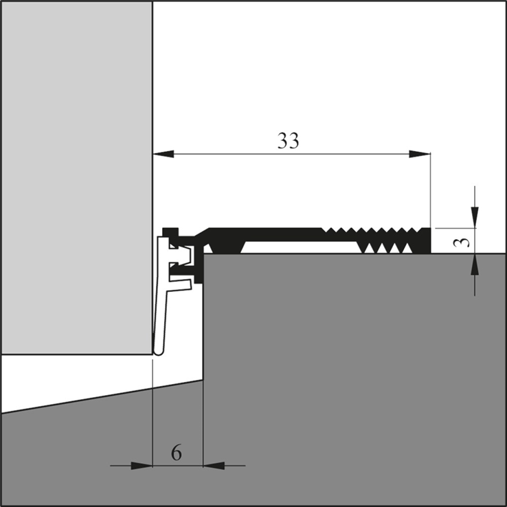 slijtdorpelstrip aluminium ellen met lip