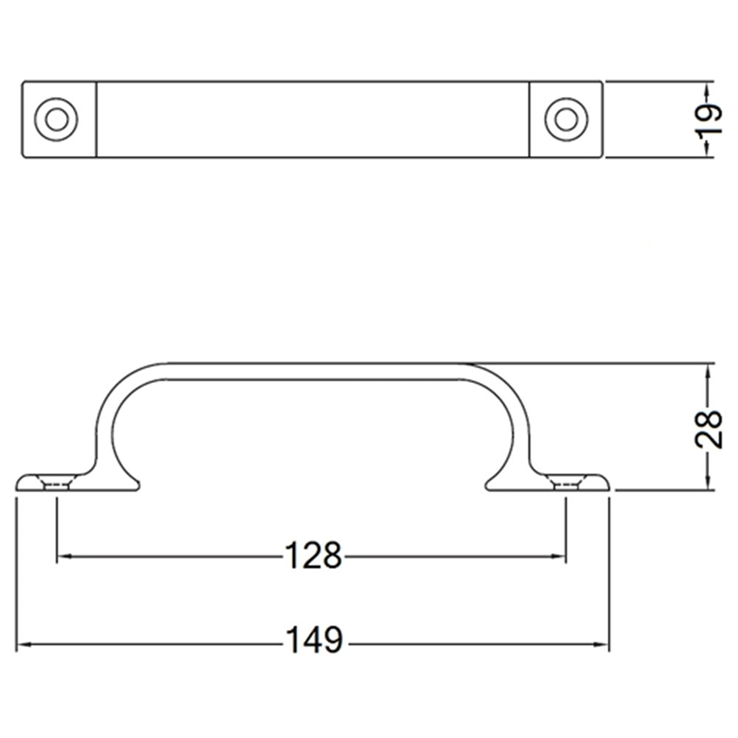 handgreep aluminium mat zwart hermeta