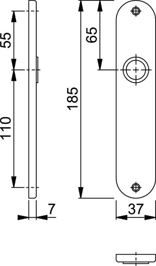 Kortschild Aluminium F1 Hoppe - 398 BLIND