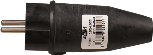 Stekker Rubber Kelfort - 230V 16A 3P ZWART IP44