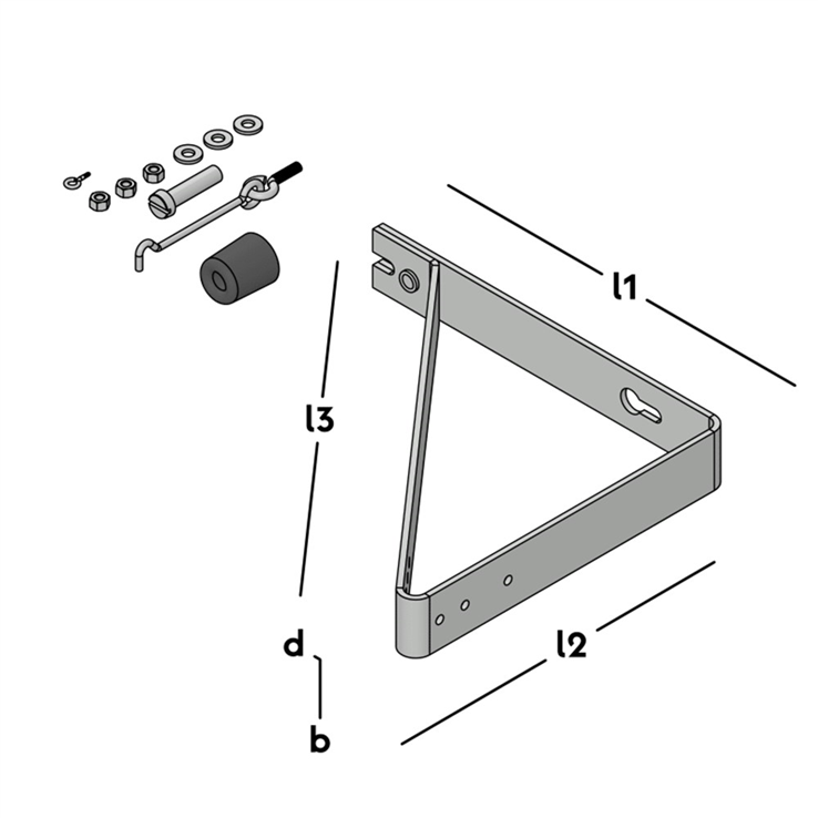 deuropvangbeugel haaks rvs a2