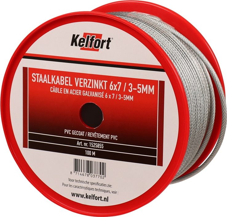 staalkabel elvz met pvc coating kelfort