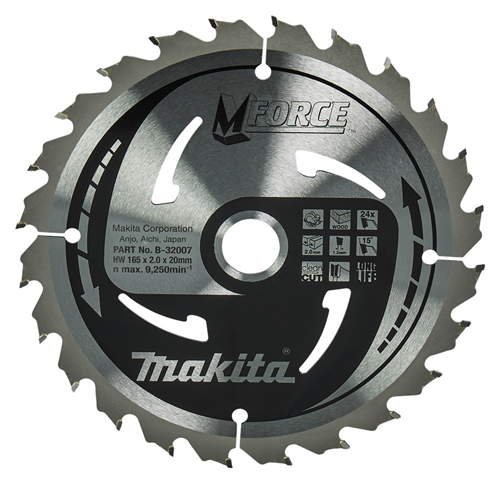 Cirkelzaagblad Hm Makita - 165X2X20MM 24T M-FORCE