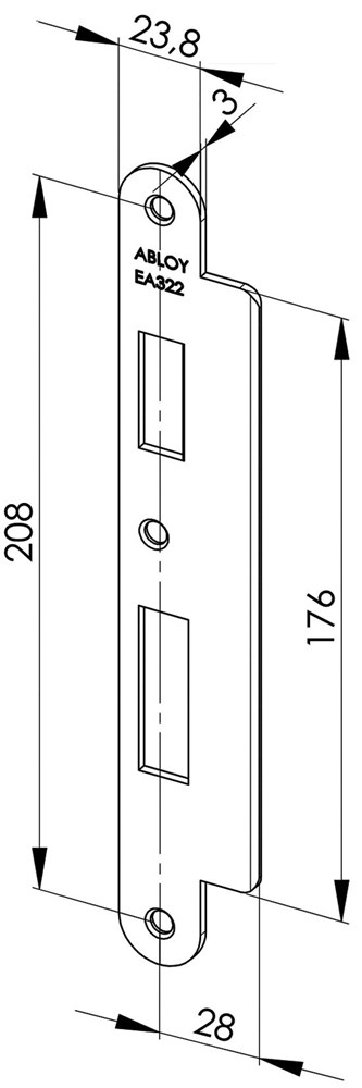 sluitplaat verchroomd abloy