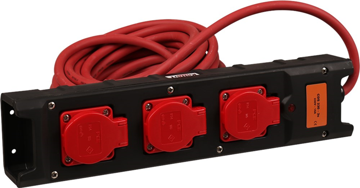 verdeelblok nylon 3-voudig met kabel