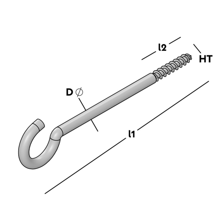 schroefhaak houtdraad zwaar wit epw