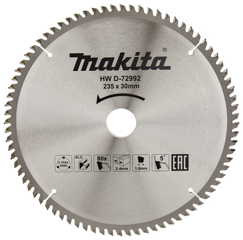 Cirkelzaagblad Hm Makita - 235X2.4X30MM 80T TCG