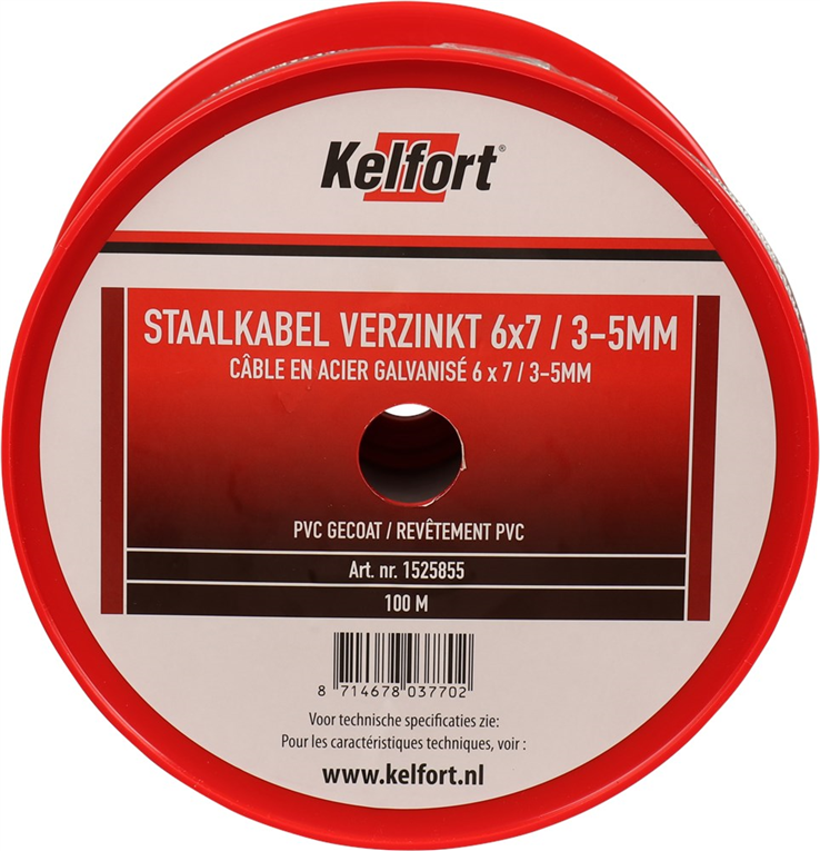 staalkabel elvz met pvc coating kelfort