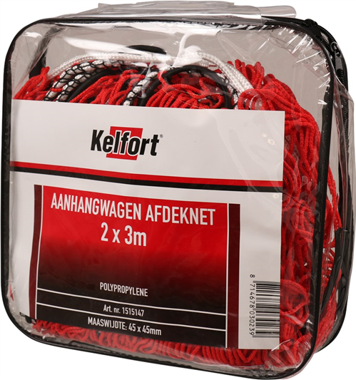 Veiligheidsnet Aanhanger Polypropyleen - 2.00X3.00M ROOD