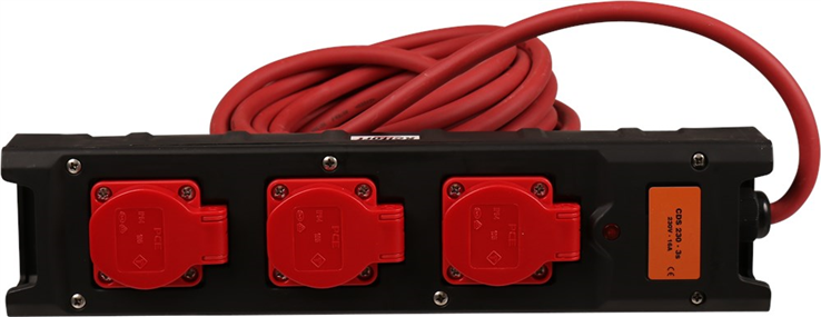 verdeelblok nylon 3-voudig met kabel