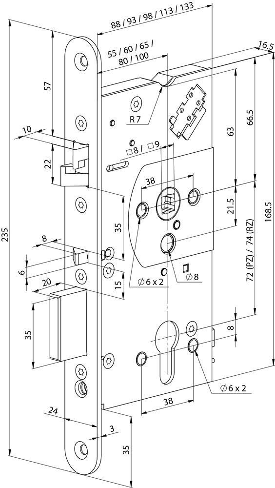 solenoidslot enkelzijdig zelfv.abloy