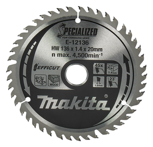 Cirkelzaagblad Hm Makita - 136X1.4X20MM 45T ATAFR