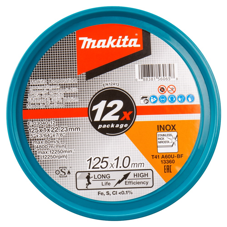 doorslijpschijfset staal/rvs makita