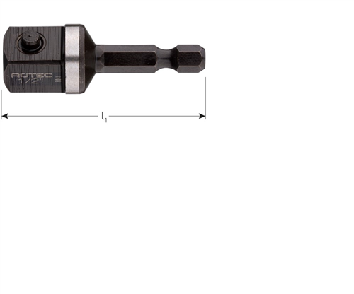 Adapter Vierkant Rotec - 50MM 1/2'' E6.3 4-knt