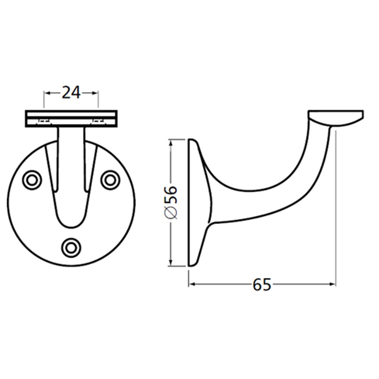 leuninghouder aluminium f1 hermeta