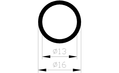 Buis Rond Aluminium Brute - 16X2.0MM 1M