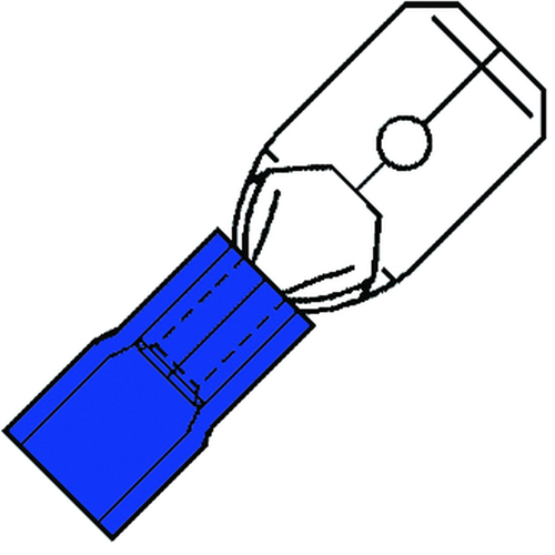 Kabelschoen Vlaksteker Geisoleerd Blauw - 6.3X0.8MM  1.5-2.5MM2