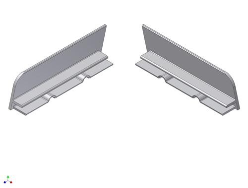 Kopschot Aluminium Brute -  80MM LINKS/RECHTS SET à 2 ST.