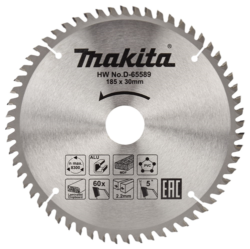Cirkelzaagblad Hm Makita - 185X2.2X30MM 60T TCG