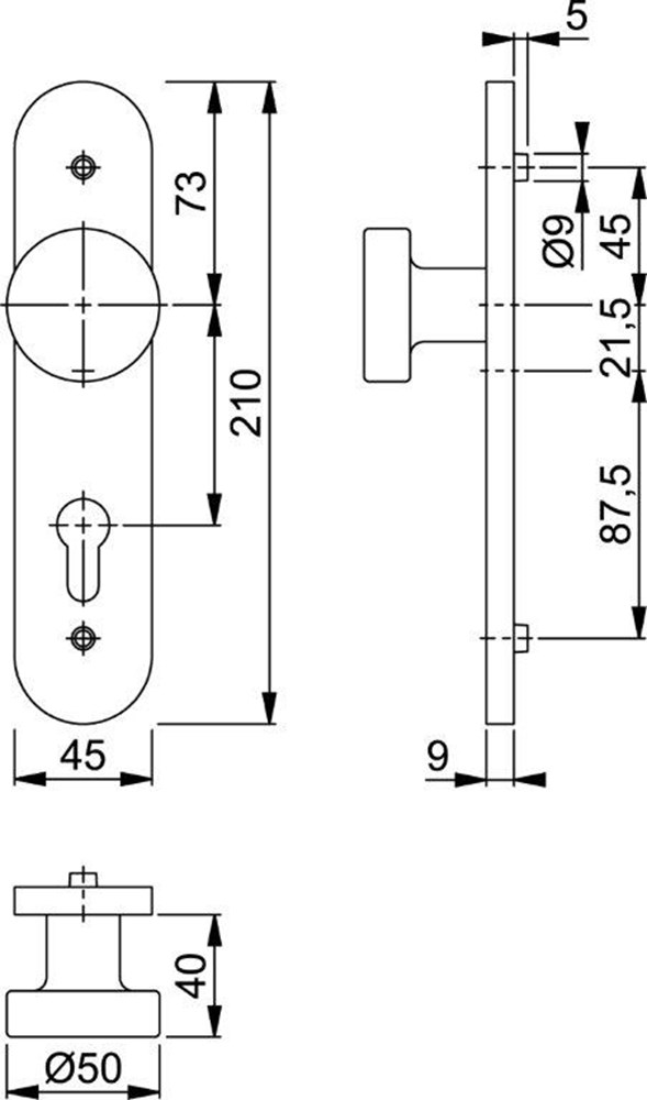 knopschild aluminium f1 hoppe