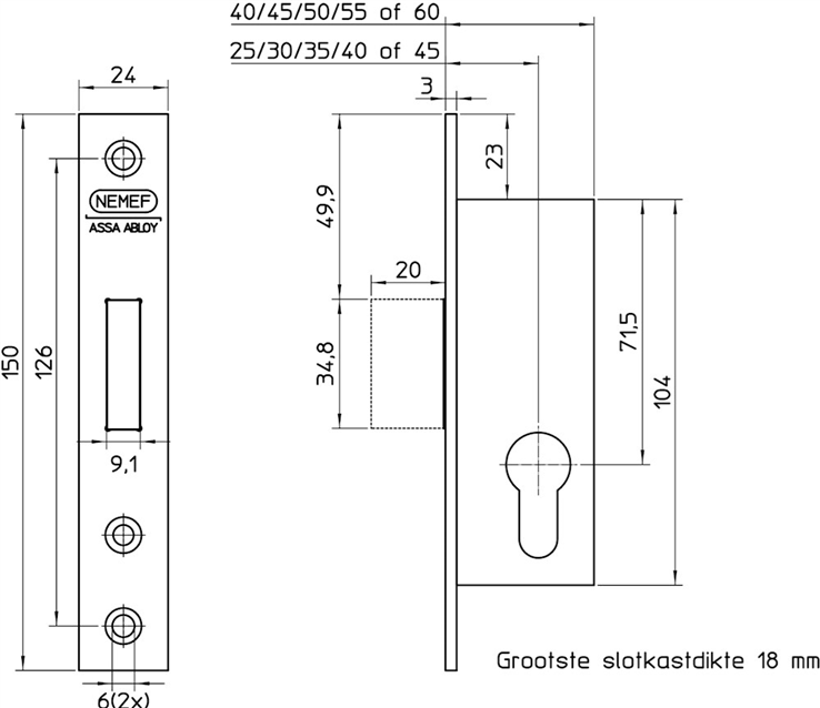 gaskastslot insteek pc nemef