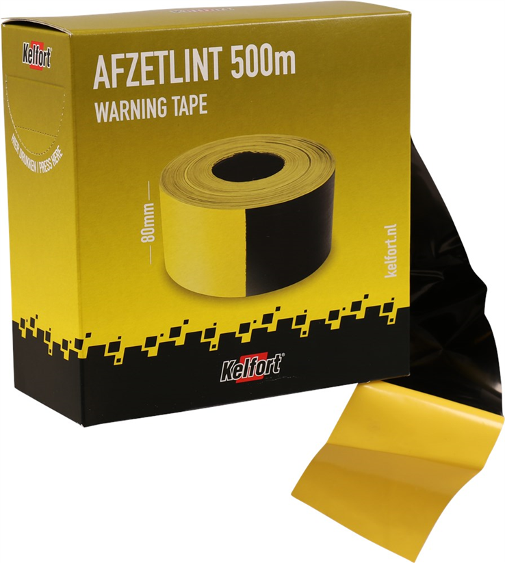 afzetlint zwart/geel kelfort