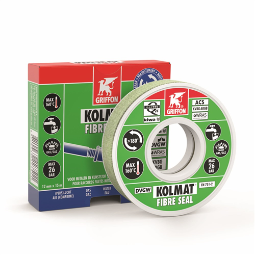 Schroefdraadafdichting Griffon - KOLMAT FIBRE SEAL 14MMX15M