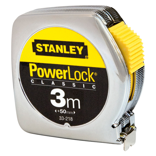 Rolbandmaat Stanley Powerlock - METAAL  3M 12.7MM ZILVER