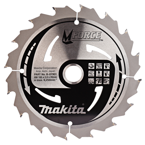 Cirkelzaagblad Makita - 165X2.0X20MM 16T M-FORCE